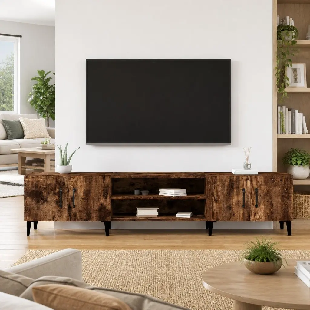 Brown TV Cabinet 180x31.5x40 cm with Ample Storage