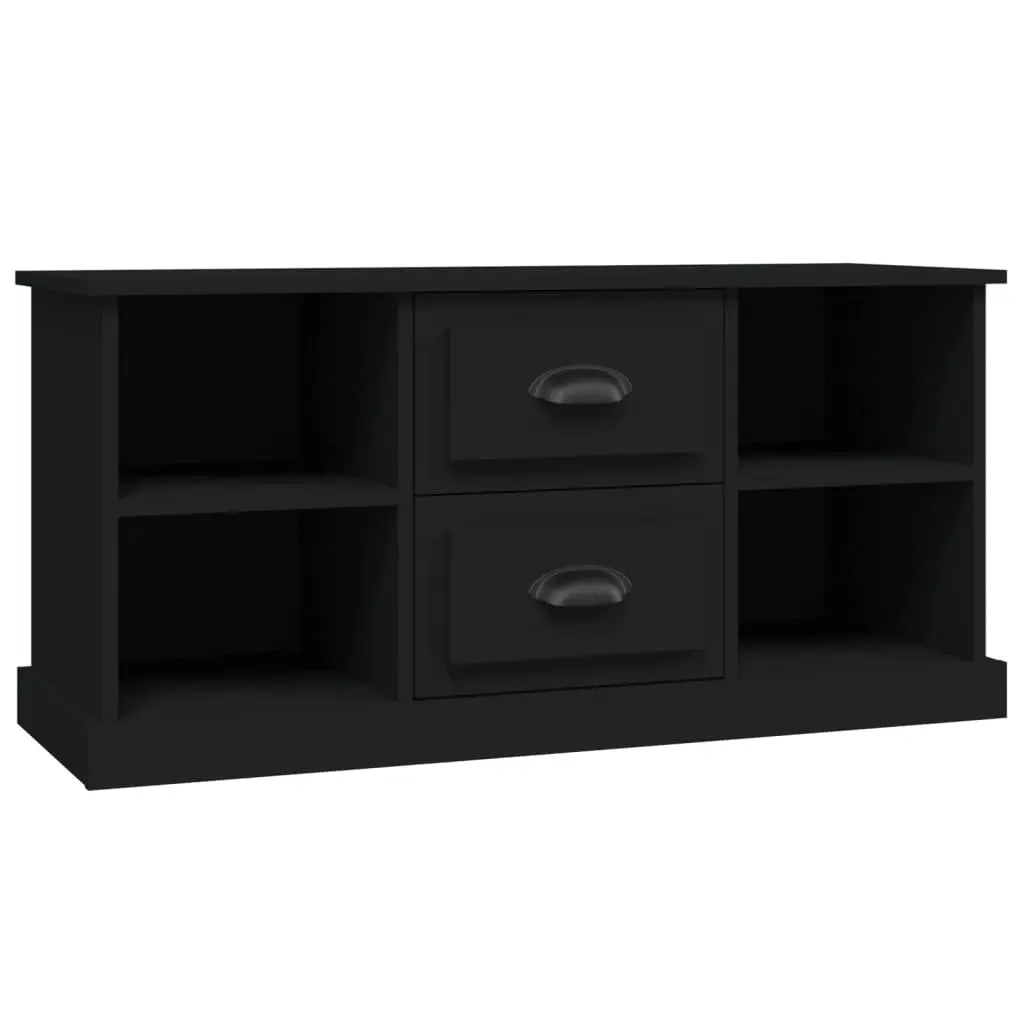 TV Cabinet Storage Unit Black 99.5x35.5x48 cm with Drawers and Shelves