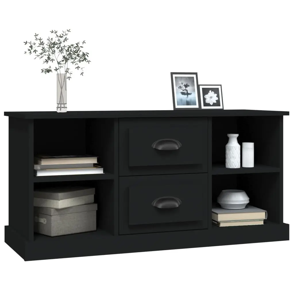 TV Cabinet Storage Unit Black 99.5x35.5x48 cm with Drawers and Shelves