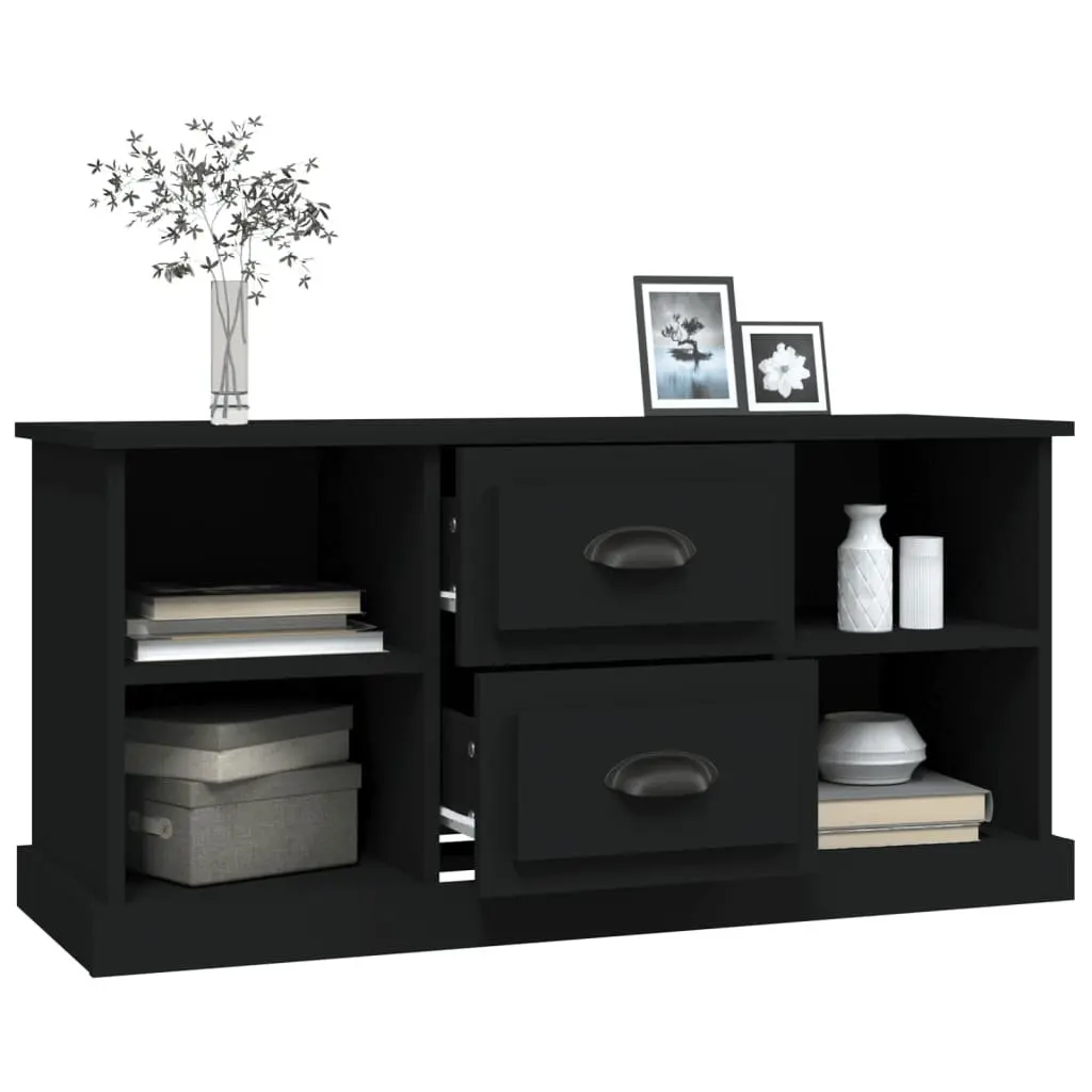 TV Cabinet Storage Unit Black 99.5x35.5x48 cm with Drawers and Shelves