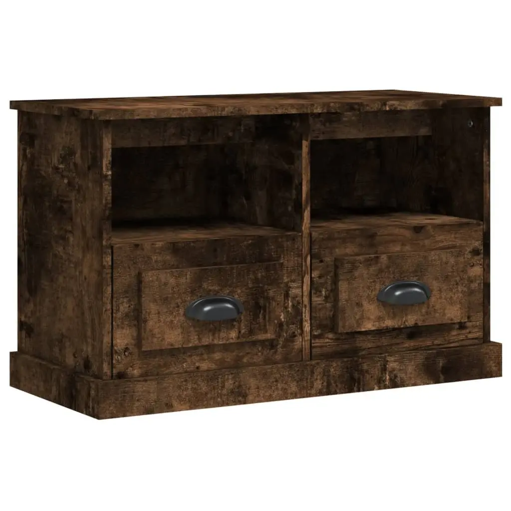 TV Cabinet Storage Unit with Drawers and Open Compartments 80cm Brown Engineered Wood