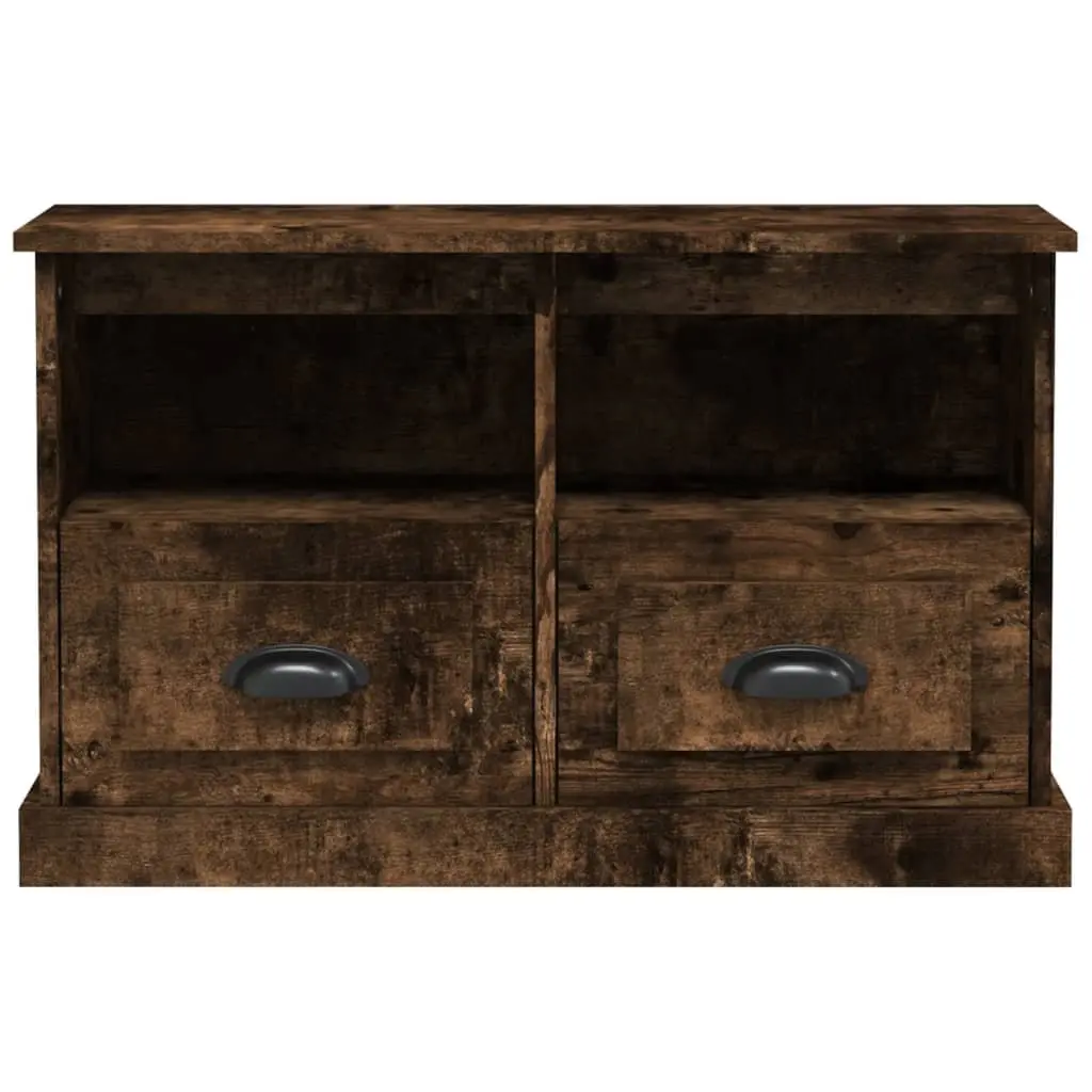 TV Cabinet Storage Unit with Drawers and Open Compartments 80cm Brown Engineered Wood