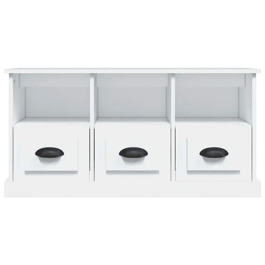 TV Cabinet White 100x35x50 cm Storage Unit with Drawers Open Compartments