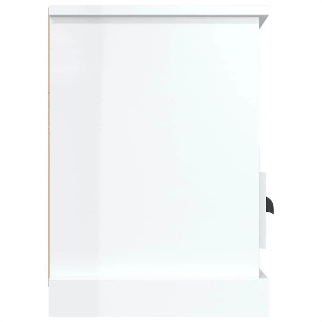 TV Cabinet White 100x35x50cm High Gloss Engineered Wood Storage Unit Drawers