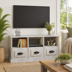 Grey TV Cabinet - Practical Design and Solid Build