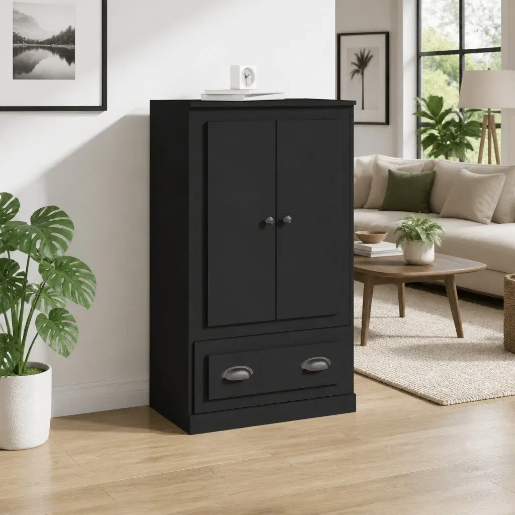 Black Highboard Sideboard with Ample Storage