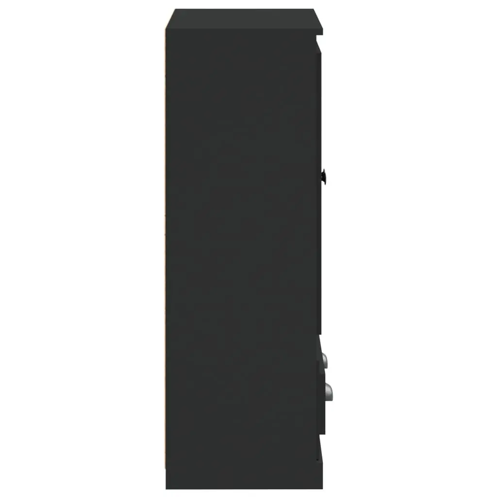Black Highboard Sideboard with Ample Storage