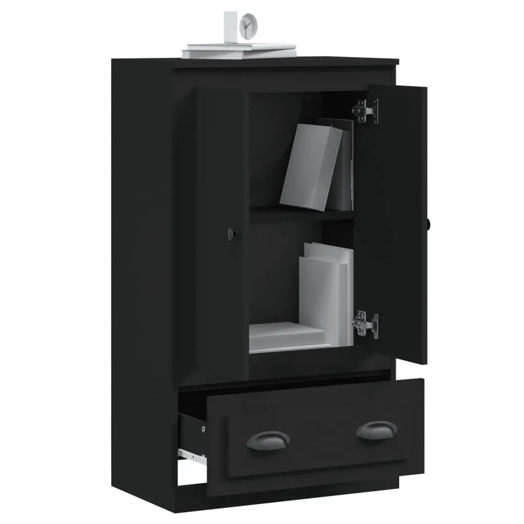 Black Highboard Sideboard with Ample Storage