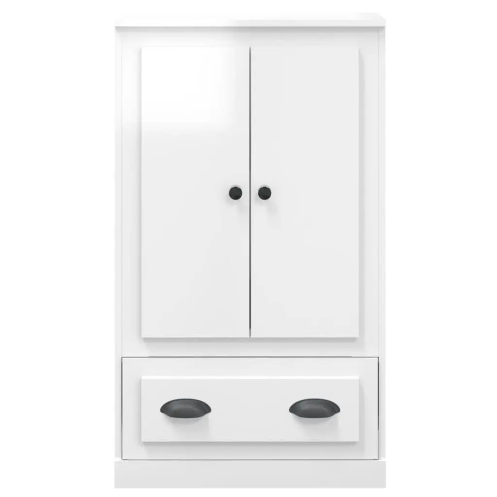 White High Gloss Highboard Storage Cabinet Sideboard Engineered Wood Furniture