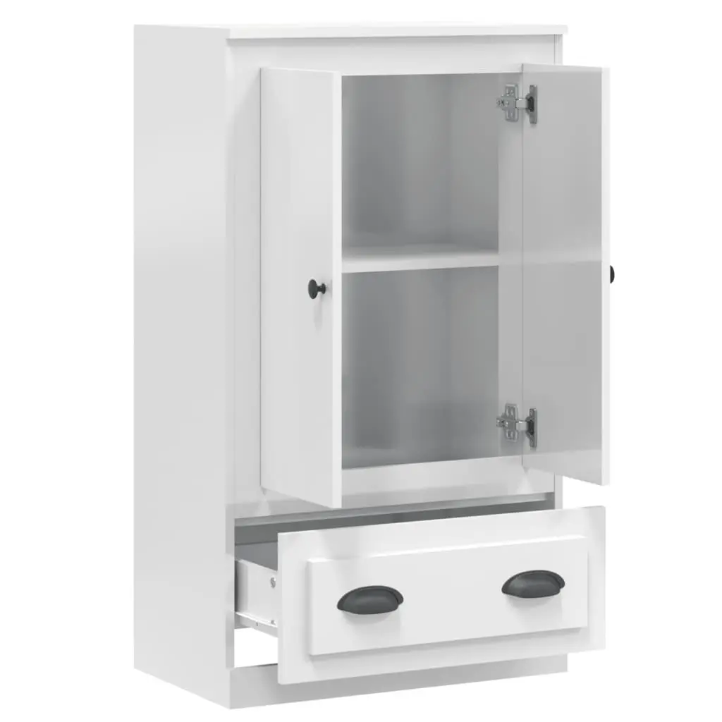 White High Gloss Highboard Storage Cabinet Sideboard Engineered Wood Furniture