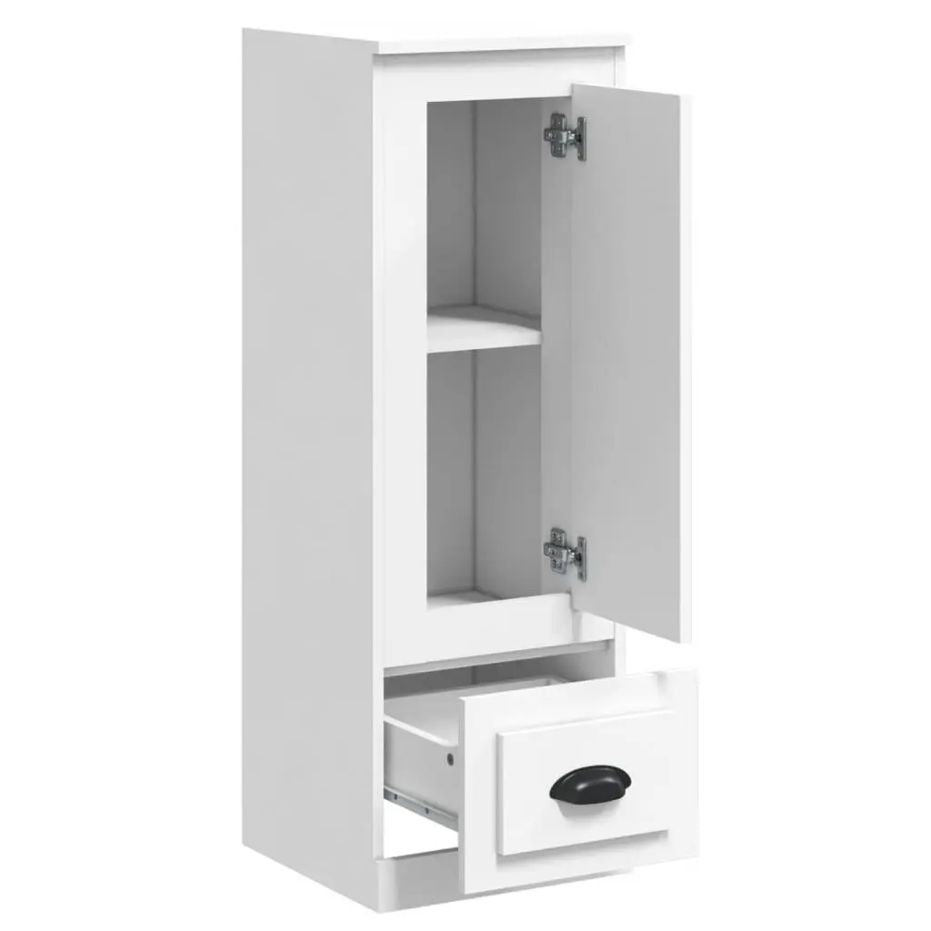 White Highboard Storage Cabinet Engineered Wood Sideboard Buffet Furniture