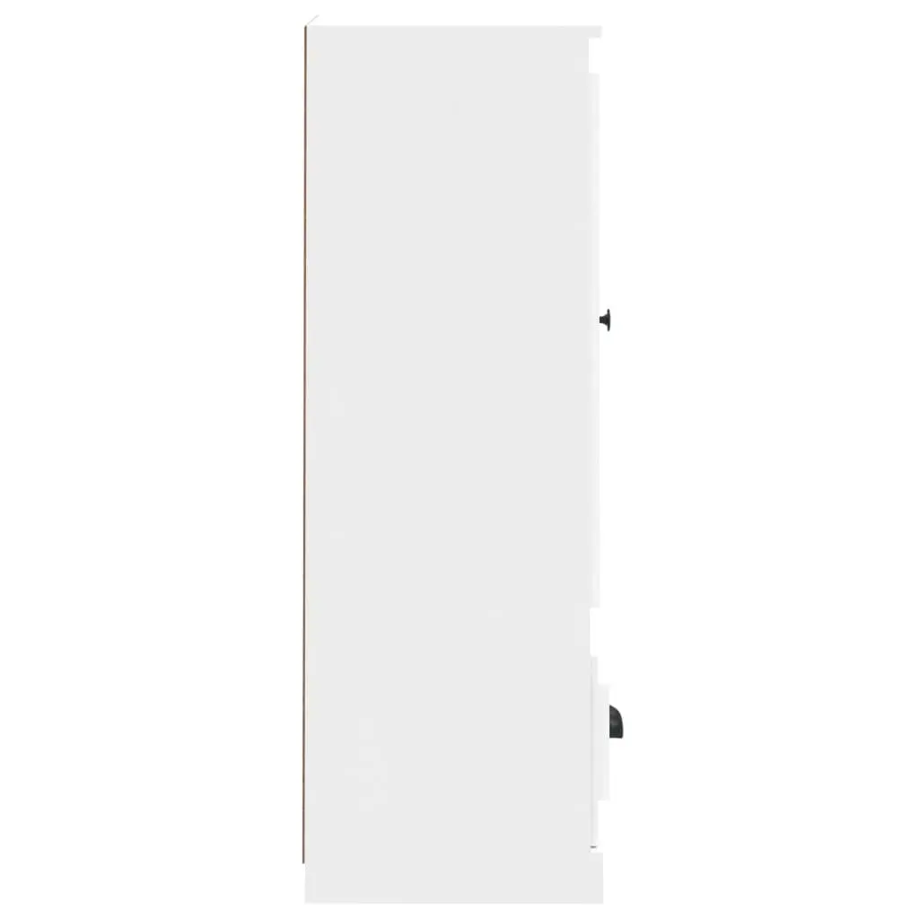 White Highboard Storage Cabinet Engineered Wood Sideboard Buffet Furniture