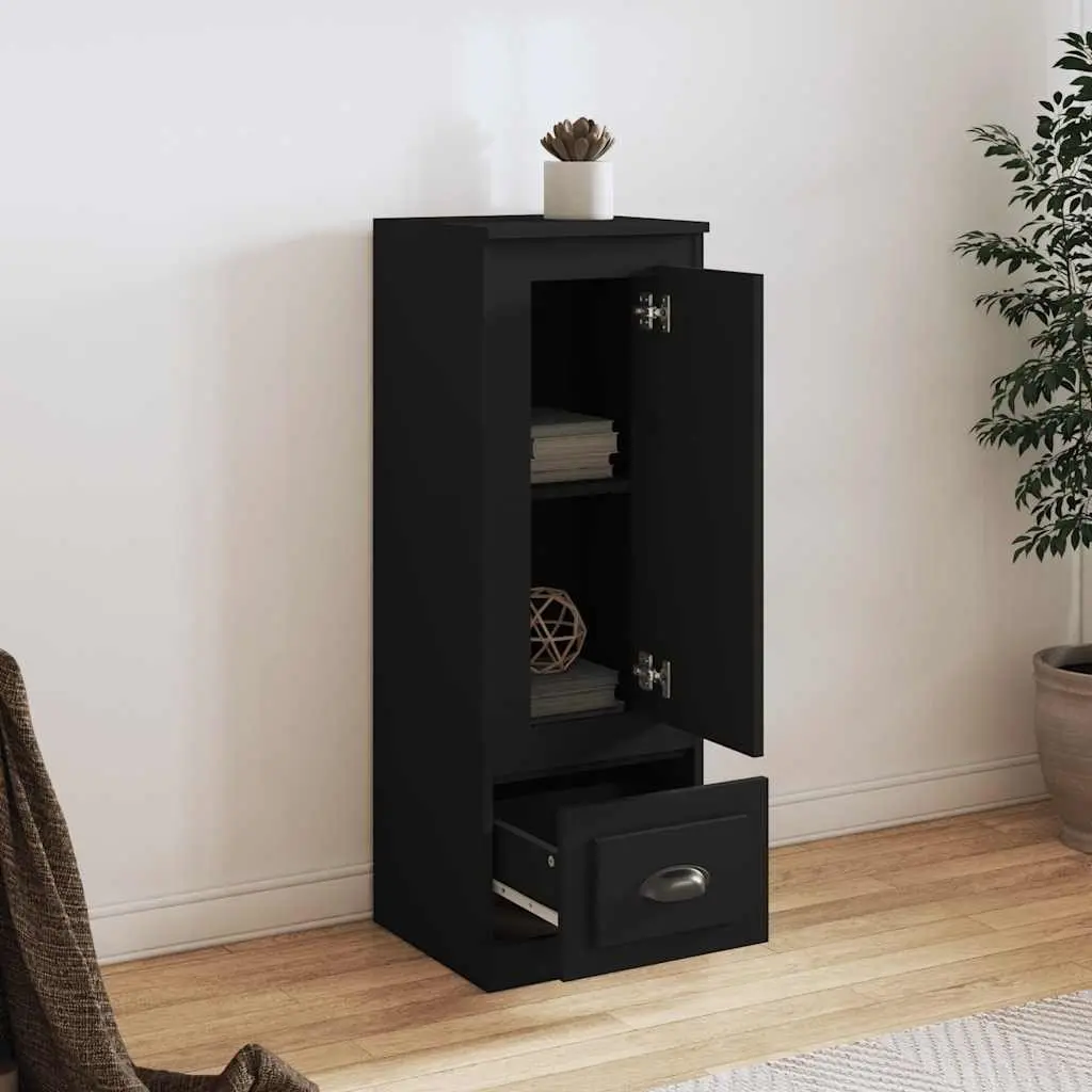 Highboard Sideboard Storage Cabinet Engineered Wood 36 x 35.5 x 103.5 cm Black
