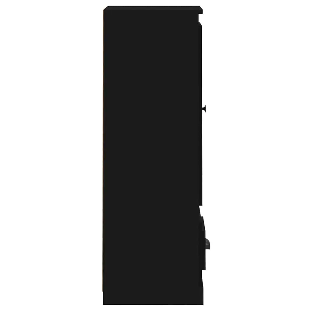 Highboard Sideboard Storage Cabinet Engineered Wood 36 x 35.5 x 103.5 cm Black