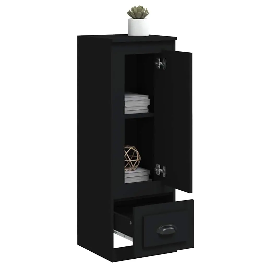 Highboard Sideboard Storage Cabinet Engineered Wood 36 x 35.5 x 103.5 cm Black