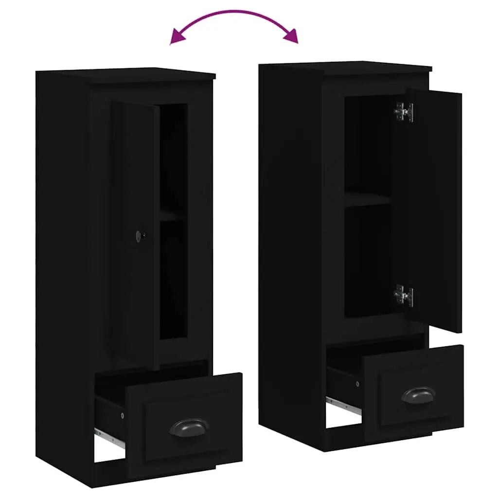 Highboard Sideboard Storage Cabinet Engineered Wood 36 x 35.5 x 103.5 cm Black