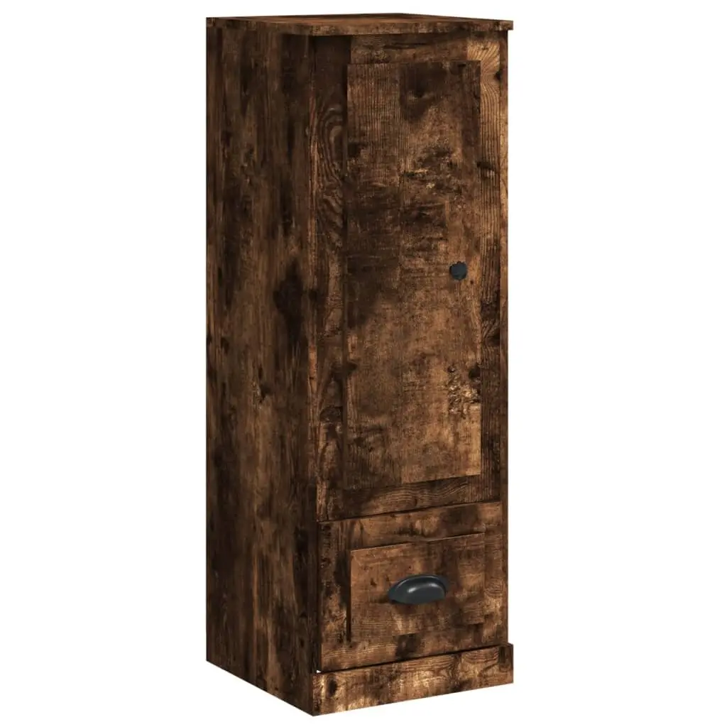 Brown Highboard Smoked Oak Storage Cabinet Sideboard Buffet Display Cupboard