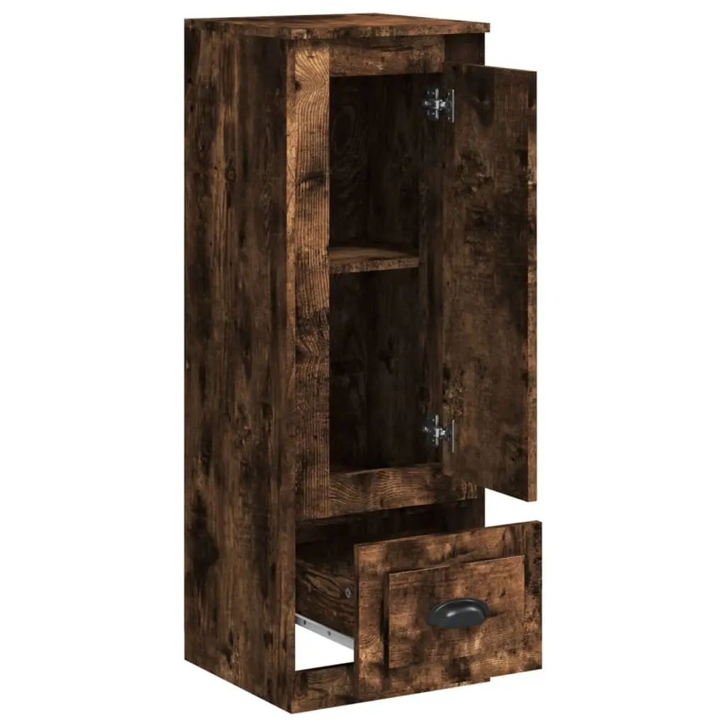 Brown Highboard Smoked Oak Storage Cabinet Sideboard Buffet Display Cupboard