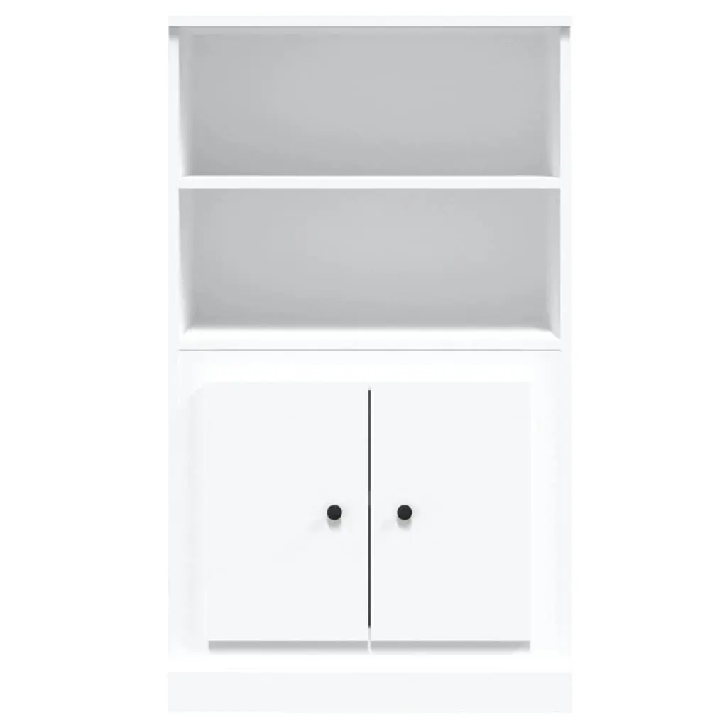 White Highboard Storage Unit with Display Surface