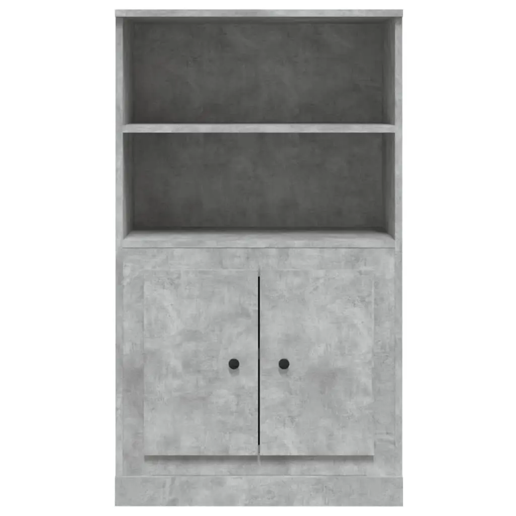 Grey Highboard Sideboard Storage Cabinet Engineered Wood 60x35.5x103.5 cm