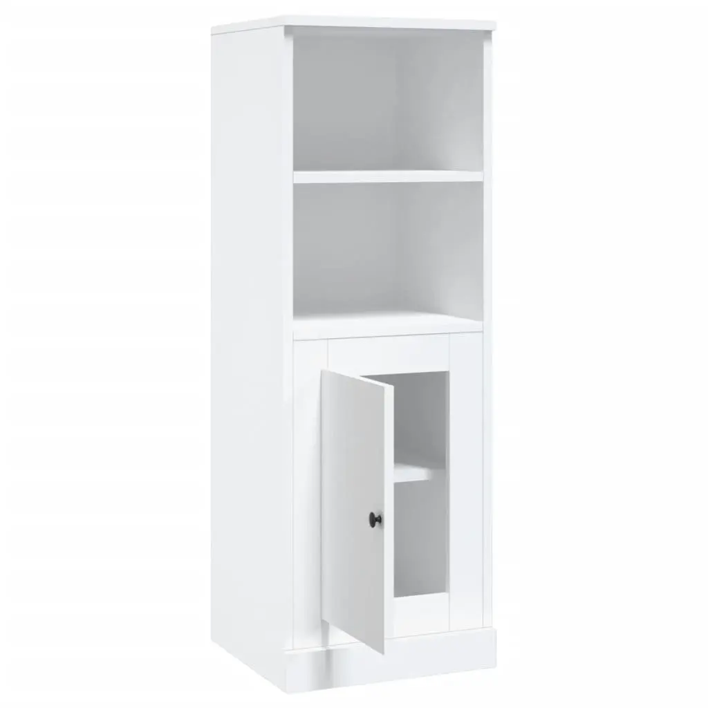 White Highboard Storage Cabinet 36x35.5x103.5cm Engineered Wood Sideboard