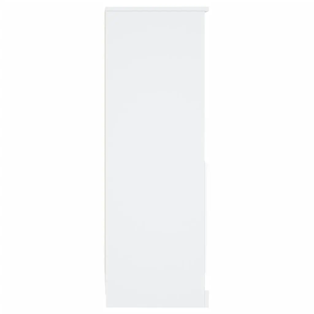 White Highboard Storage Cabinet 36x35.5x103.5cm Engineered Wood Sideboard