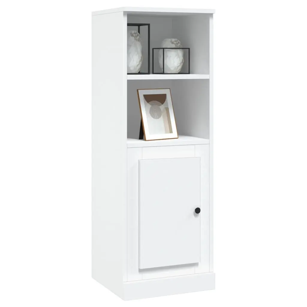 White Highboard Storage Cabinet 36x35.5x103.5cm Engineered Wood Sideboard