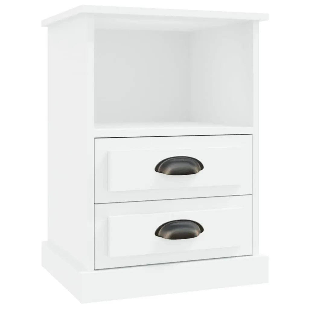 Bedside Cabinets Storage 43x36x60 cm White 2 Piece