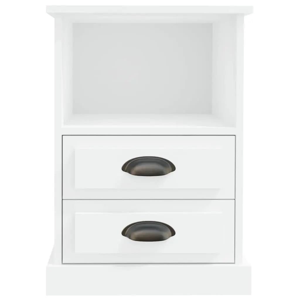 Bedside Cabinets Storage 43x36x60 cm White 2 Piece