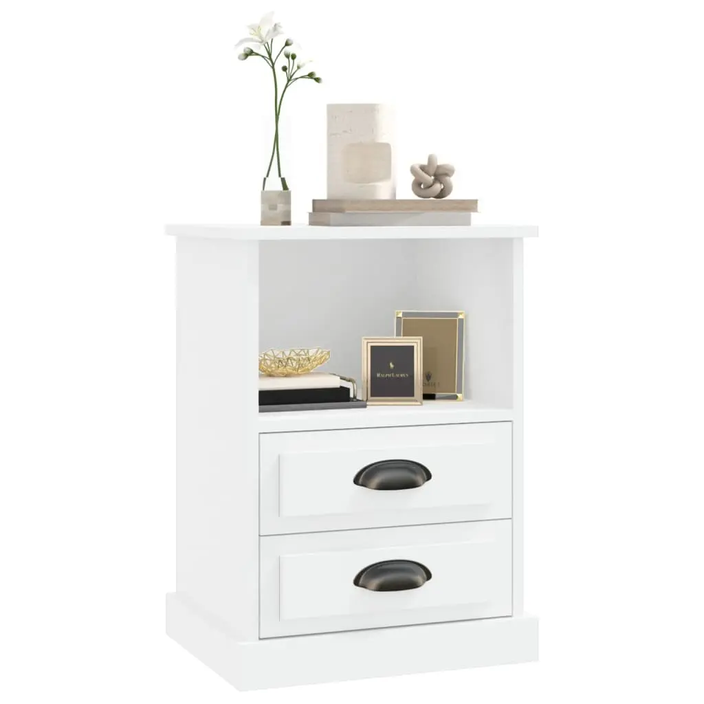 Bedside Cabinets Storage 43x36x60 cm White 2 Piece