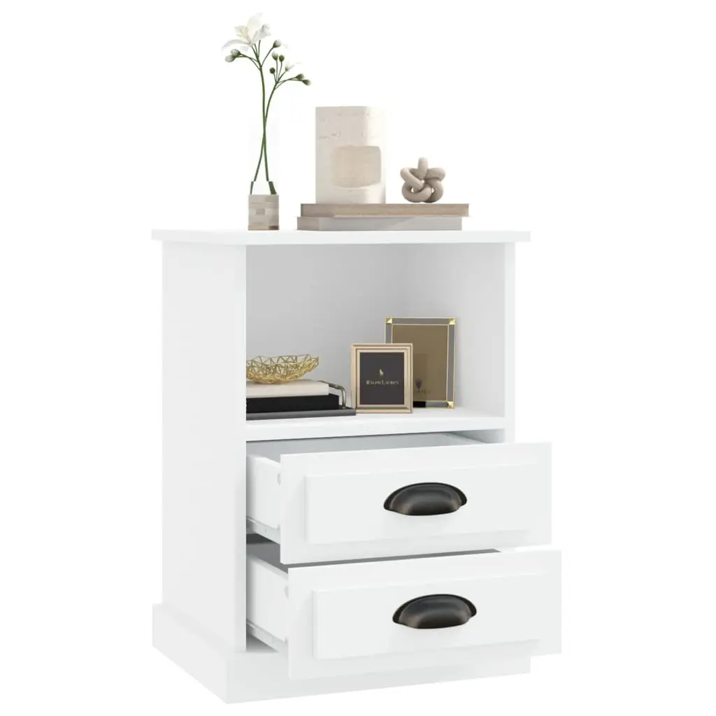 Bedside Cabinets Storage 43x36x60 cm White 2 Piece