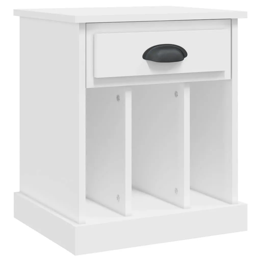 Bedside Cabinet White Drawer Storage 43x36x50 cm Nightstand Side Table