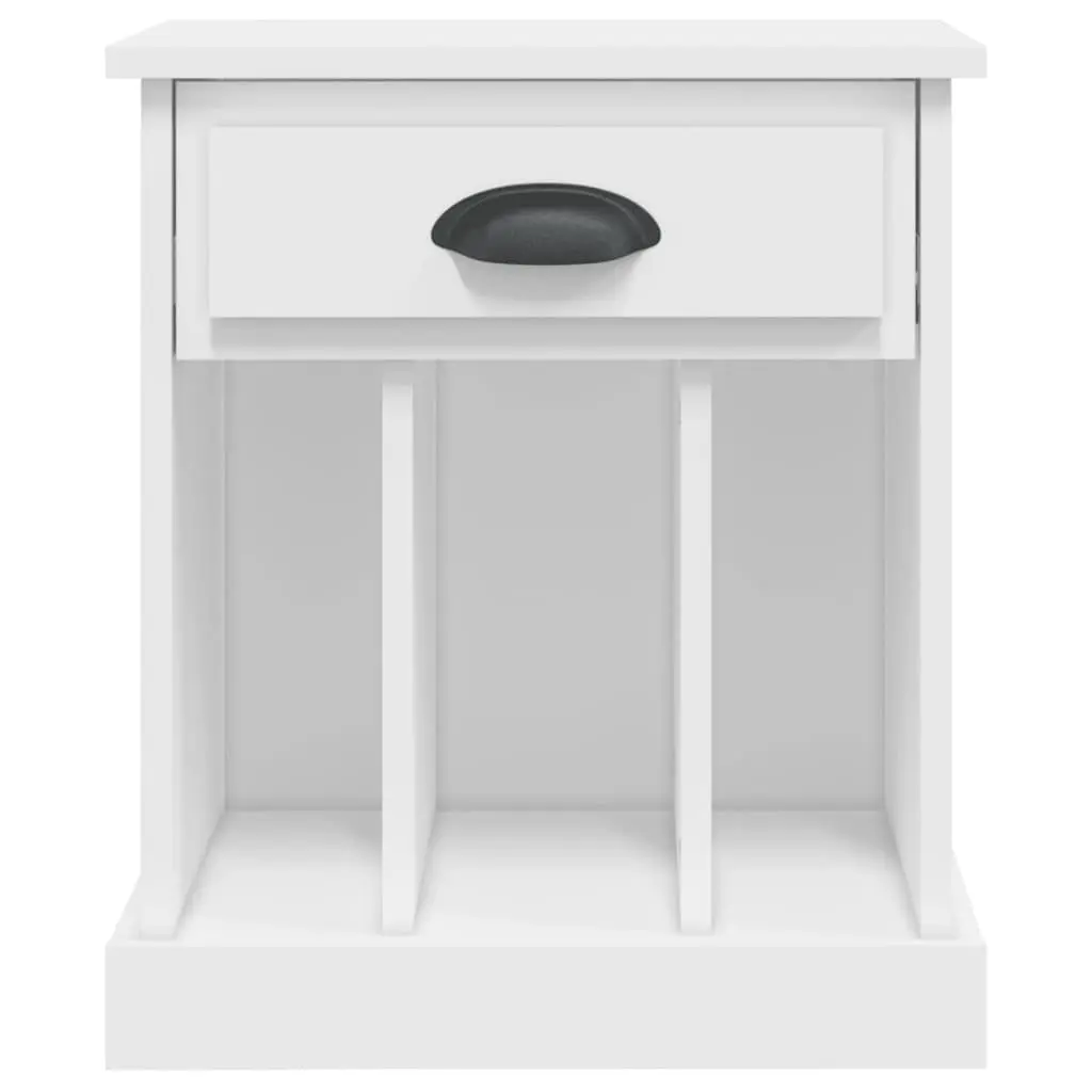 Bedside Cabinet White Nightstand Drawer Storage Compartments Side Table