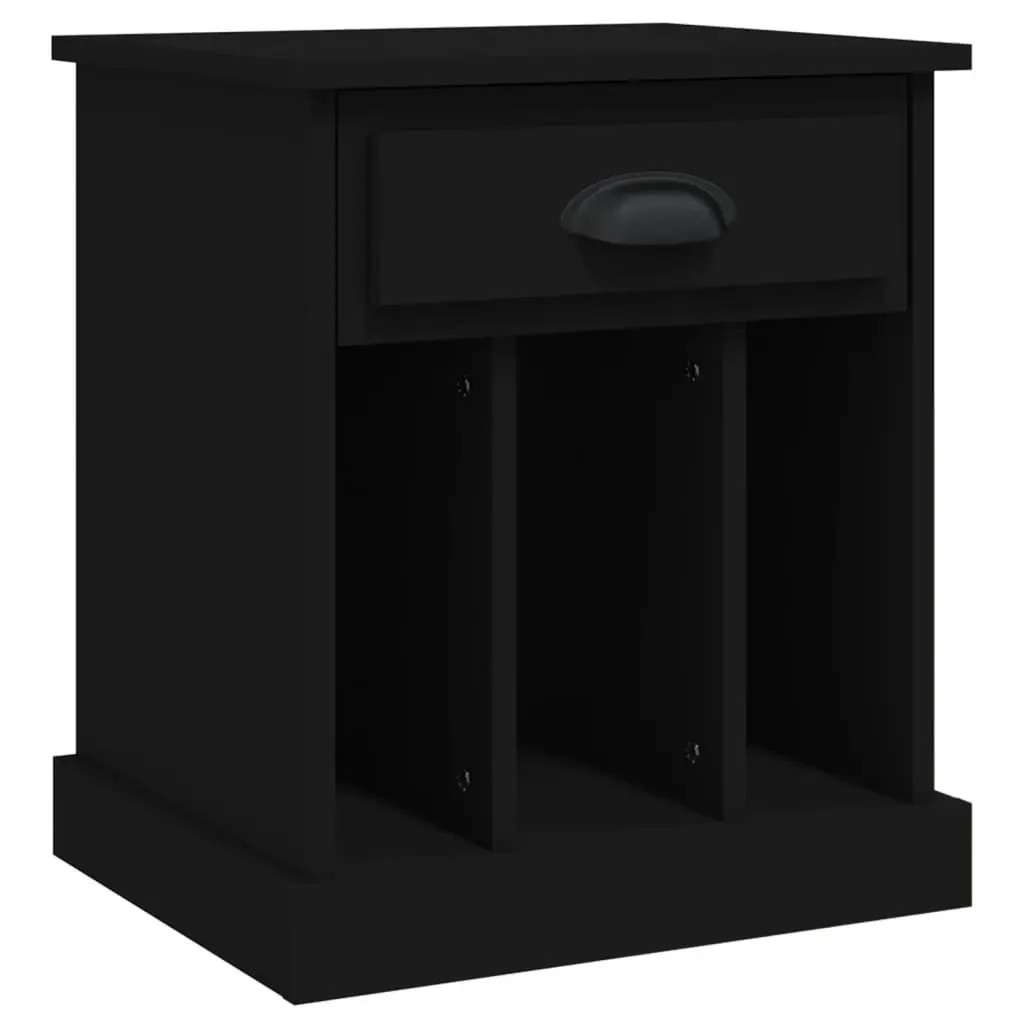 Black Bedside Cabinet with Storage Solutions