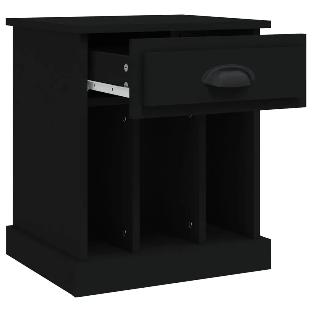 Black Bedside Cabinet with Storage Solutions