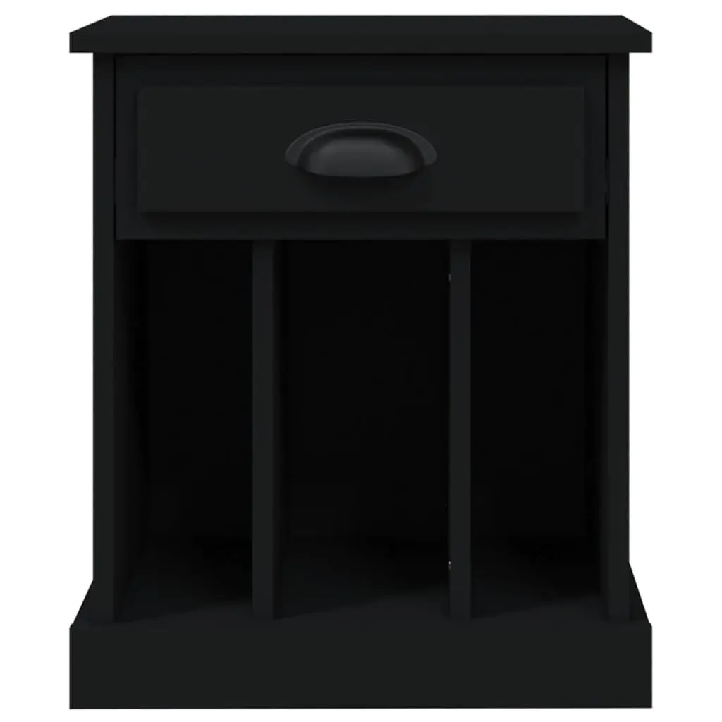 Black Bedside Cabinet with Storage Solutions