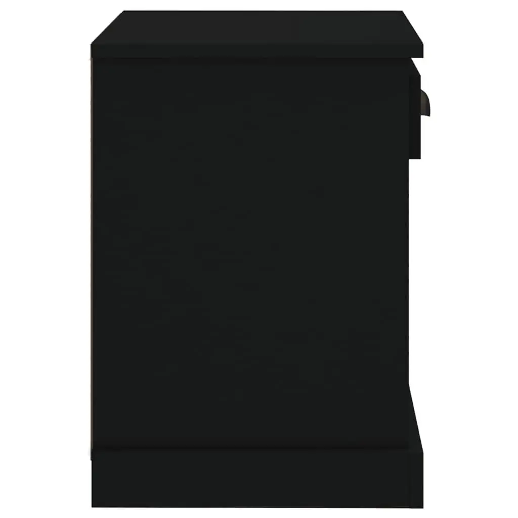 Black Bedside Cabinet with Storage Solutions