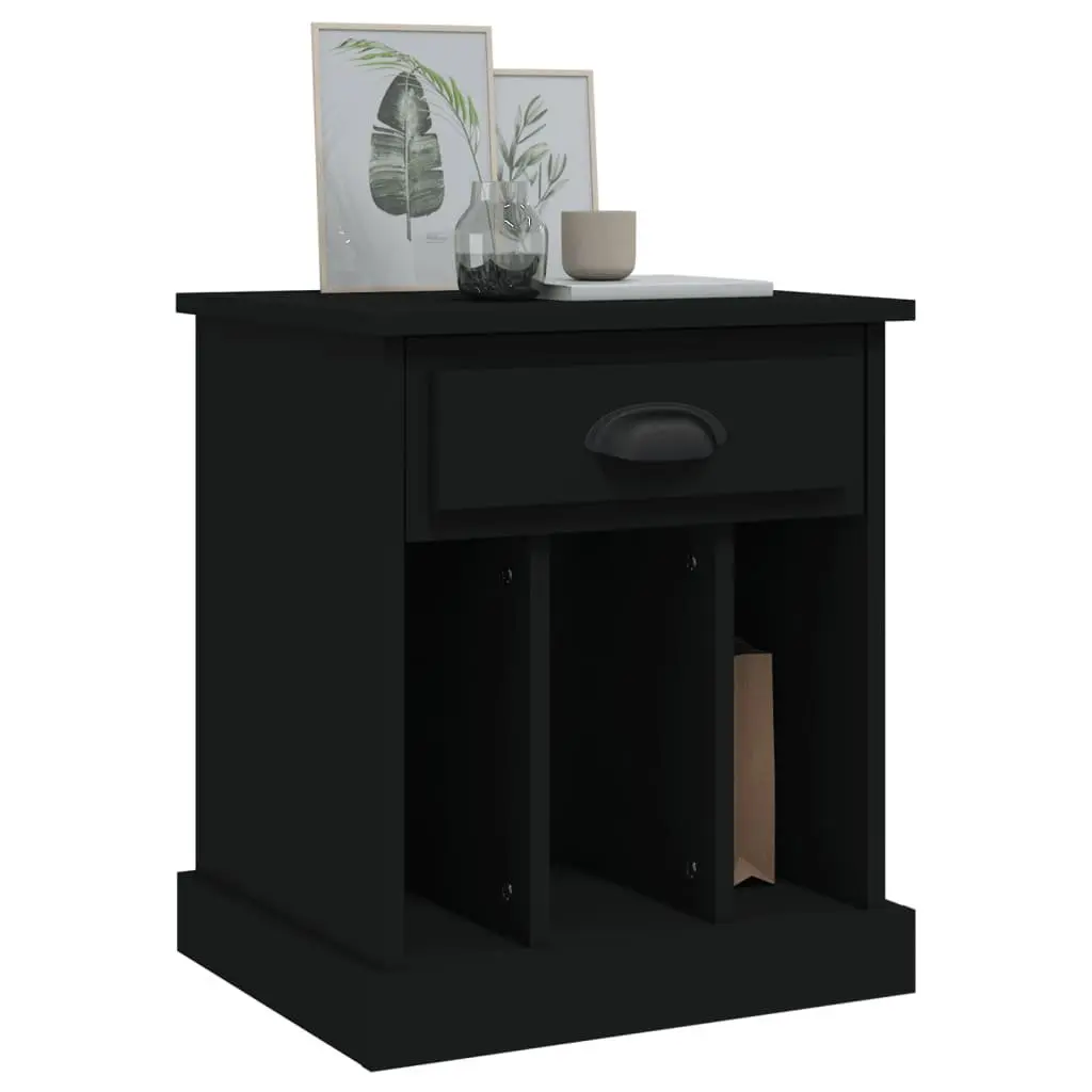 Black Bedside Cabinet with Storage Solutions