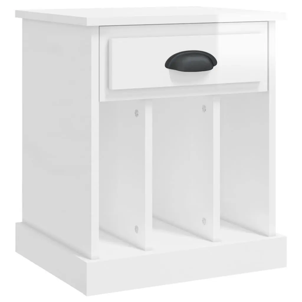 White Bedside Cabinet with Ample Storage