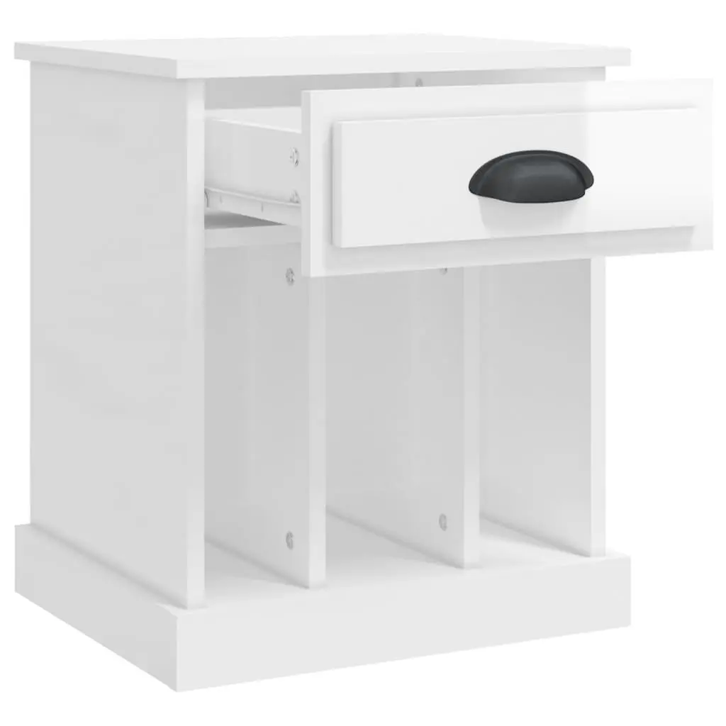 White Bedside Cabinet with Ample Storage