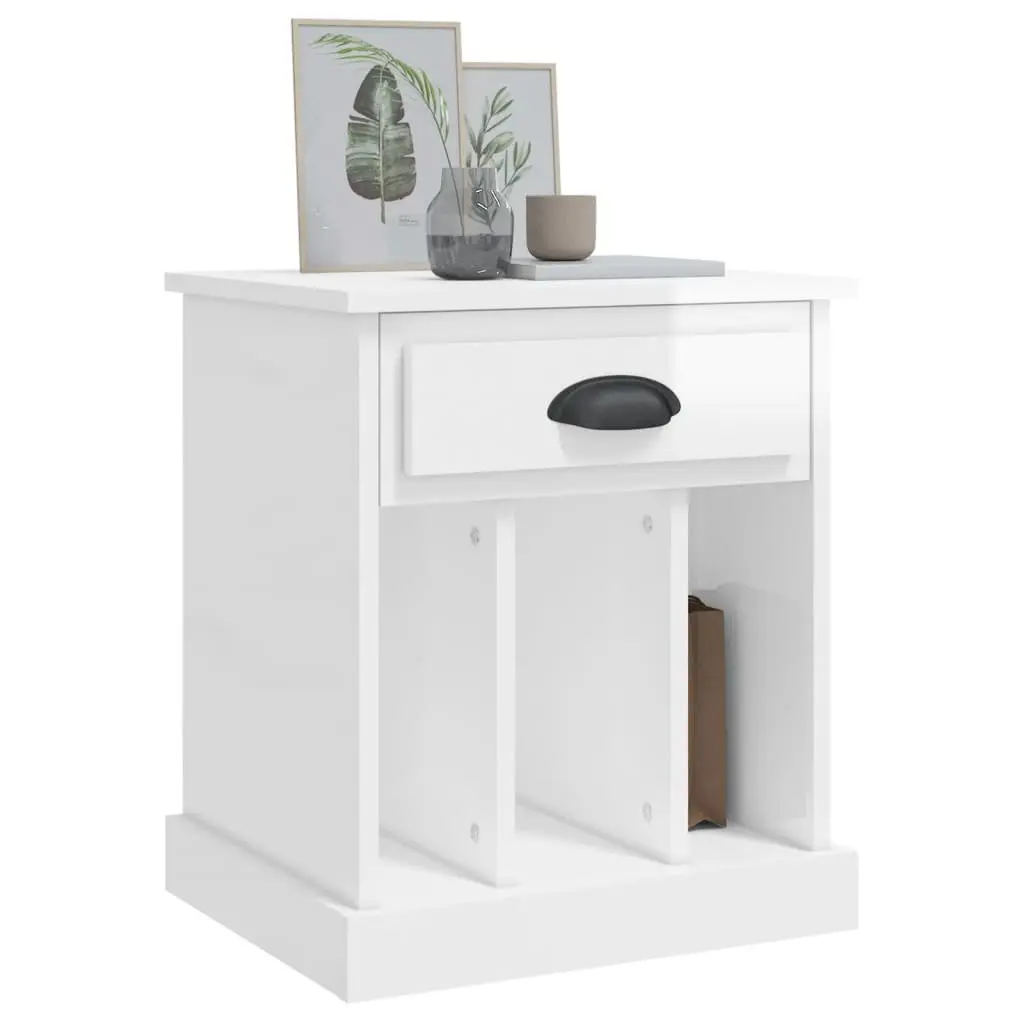 White Bedside Cabinet with Ample Storage