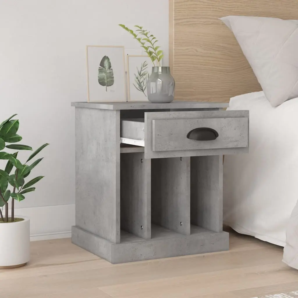 Bedside Cabinets 2 pcs Grey 43x36x50 cm Drawer Storage Nightstand Side Table