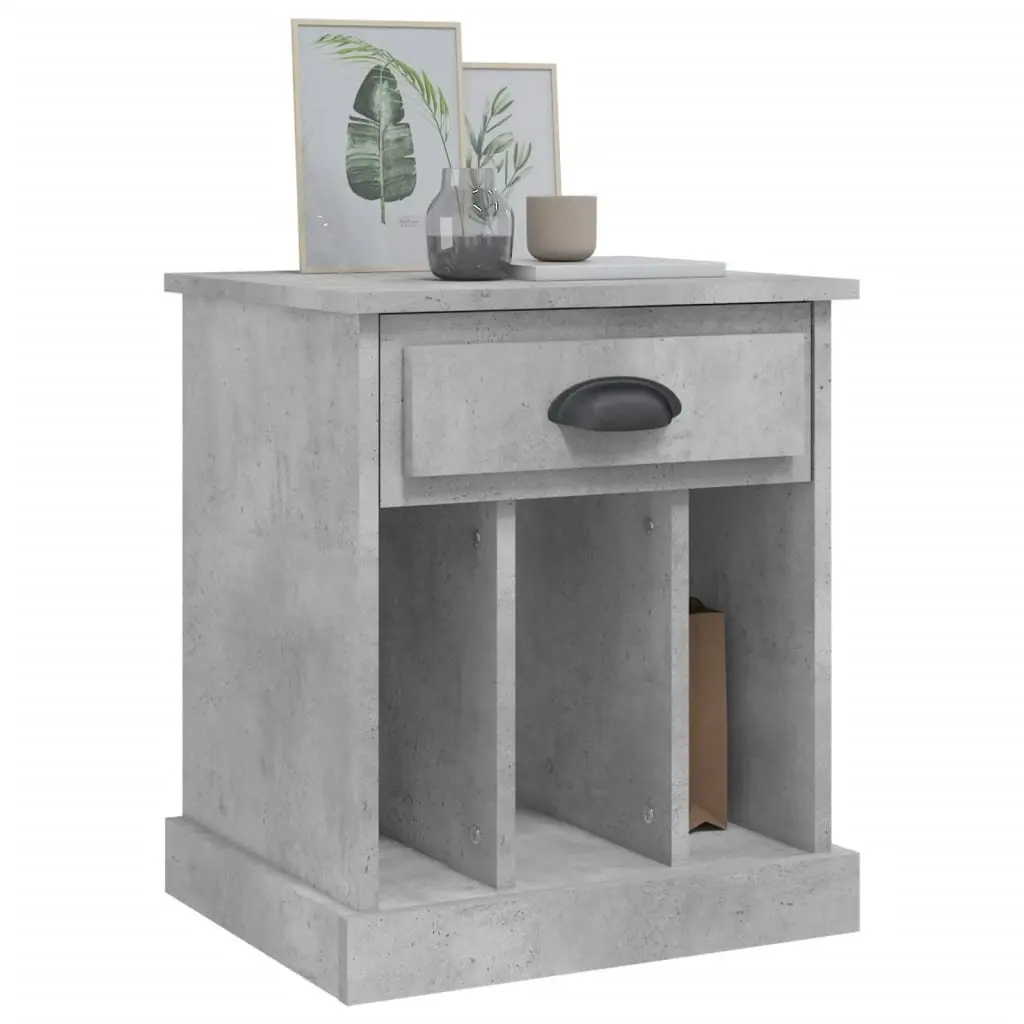 Bedside Cabinets 2 pcs Grey 43x36x50 cm Drawer Storage Nightstand Side Table