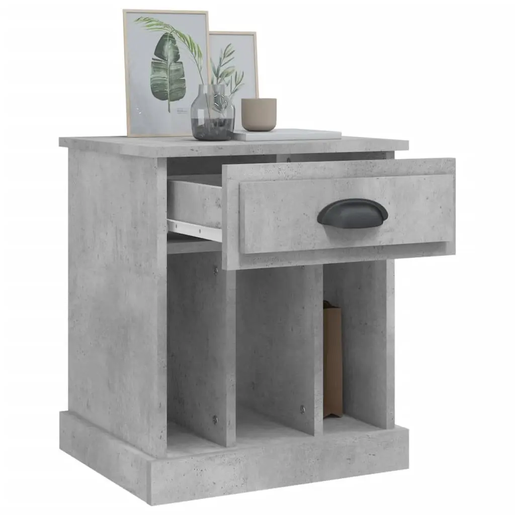 Bedside Cabinets 2 pcs Grey 43x36x50 cm Drawer Storage Nightstand Side Table