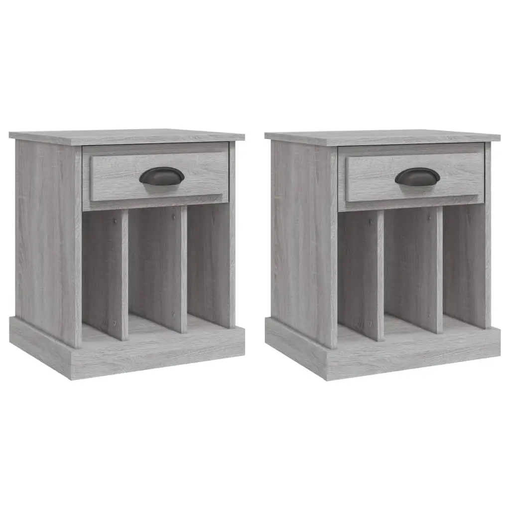 Bedside Cabinets Drawer Storage Compartments 43x36x50 cm Grey Sonoma 2 Piece