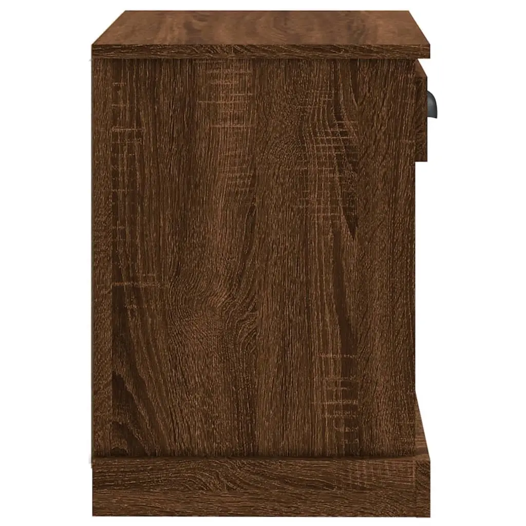 Bedside Cabinet Brown Oak 43x36x50cm Nightstand Drawer Storage Compartments