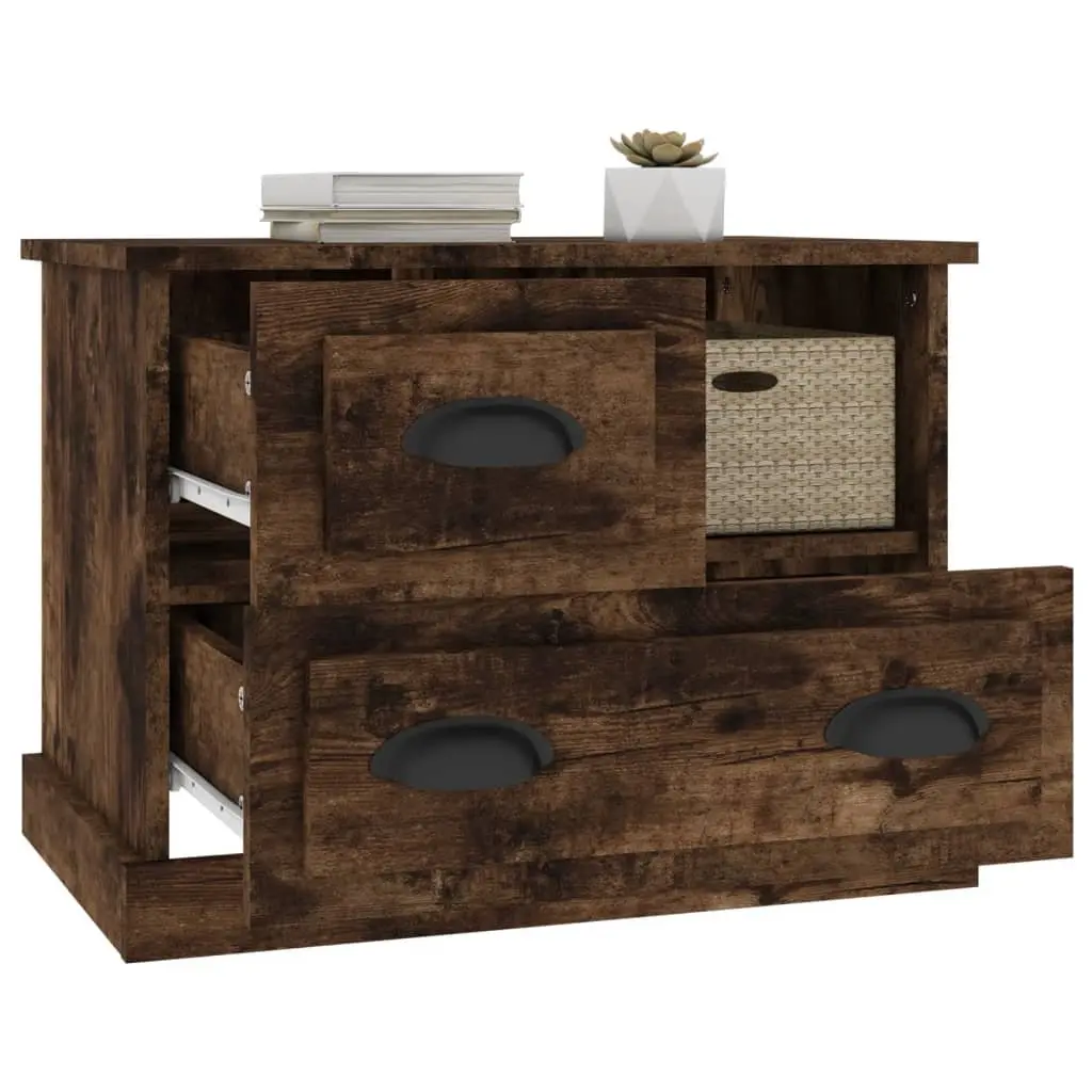 Bedside Cabinet Storage Table with Drawer Compartment 60 x 39 x 45 cm Brown