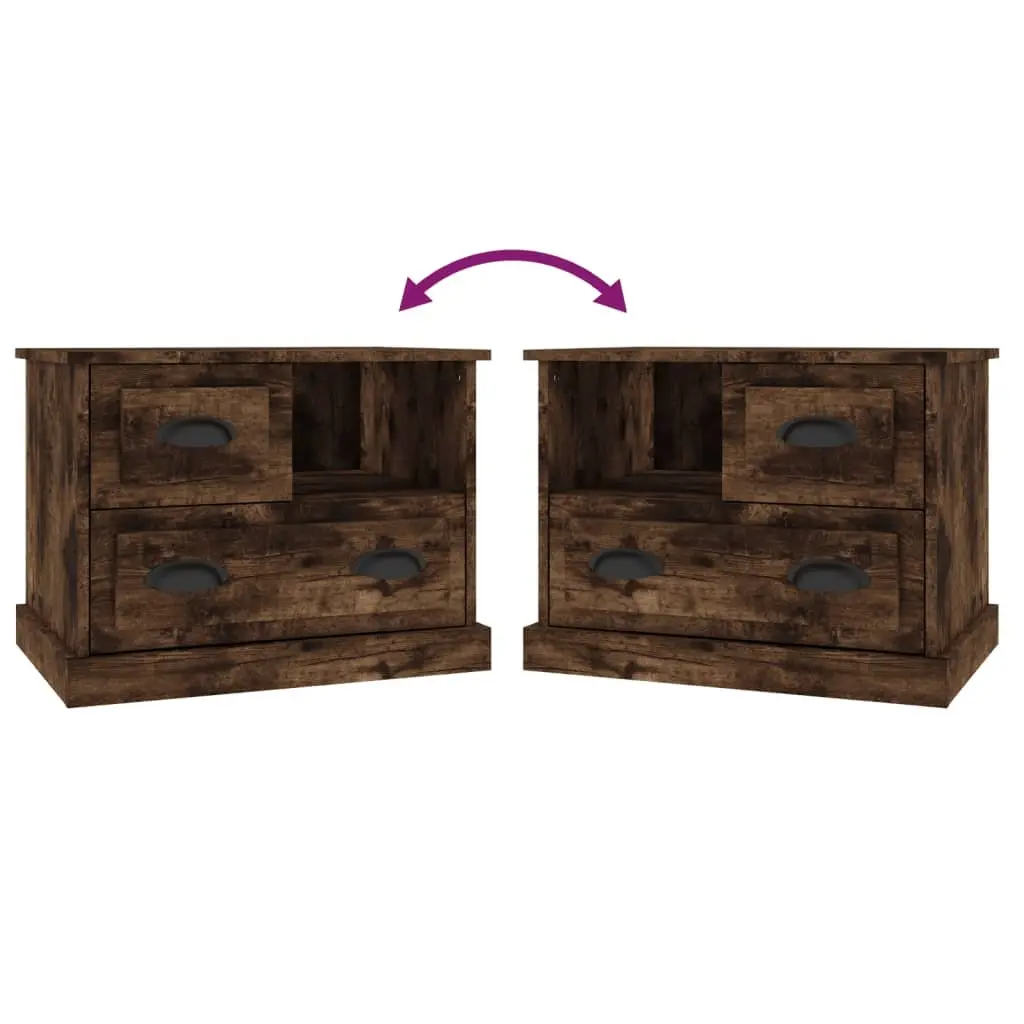 Bedside Cabinet Storage Table with Drawer Compartment 60 x 39 x 45 cm Brown