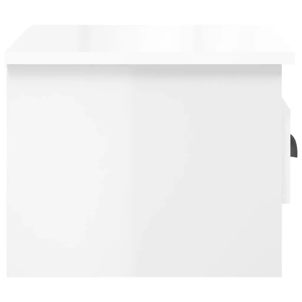 Wall-mounted Bedside Cabinets 2 pcs White Floating Storage Drawer Organiser
