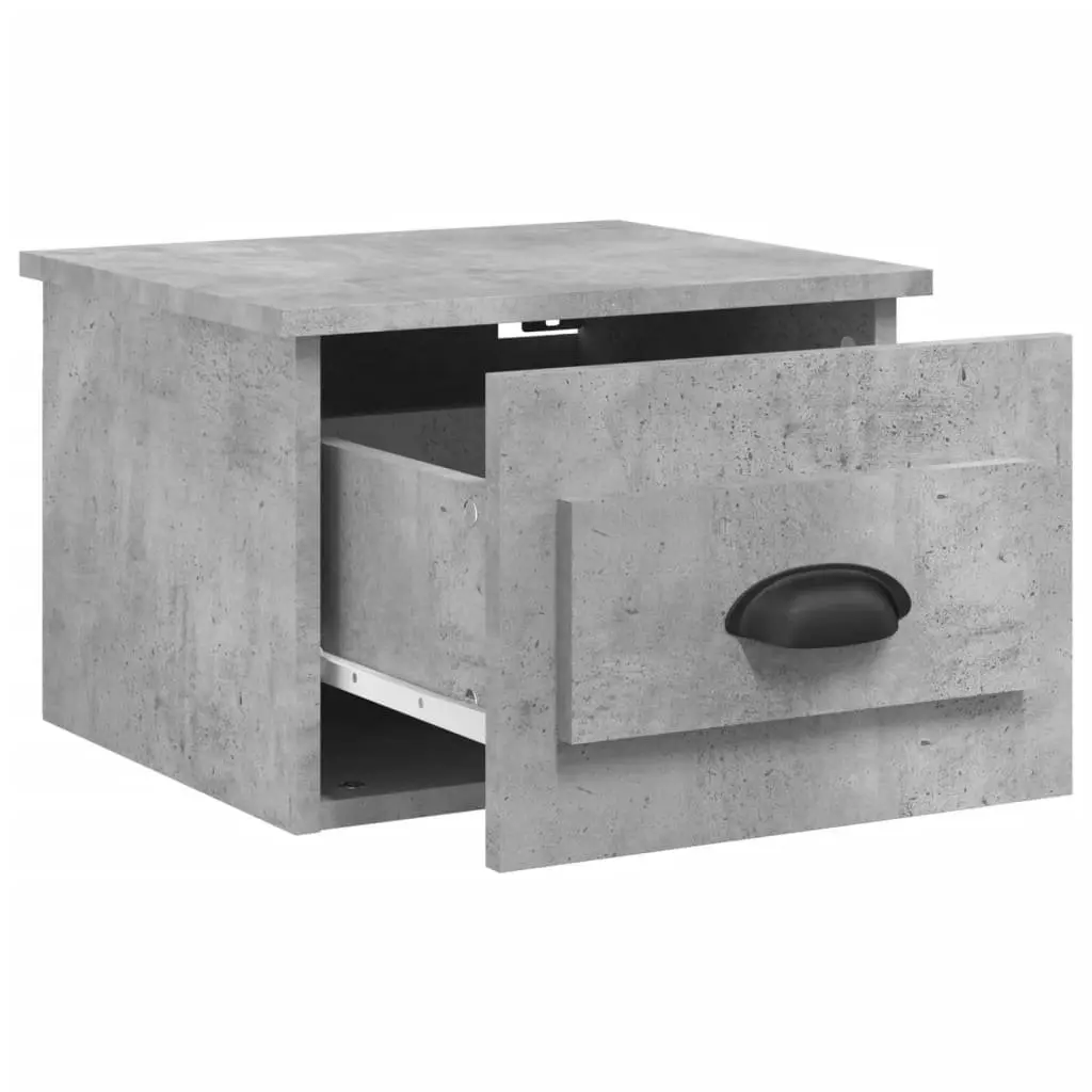 Wall-mounted Bedside Cabinet Storage Drawer Grey 41.5cm W x 36cm H x 28cm D